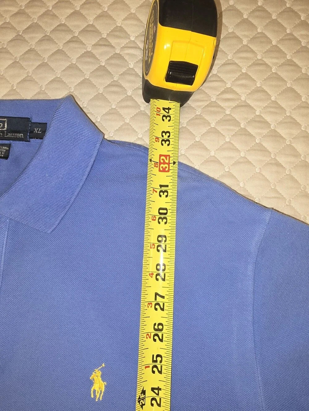 XL- Ralph Lauren Polo Shirt in Royal Blue with Yellow Pony. (PRISTINE CONDITION)